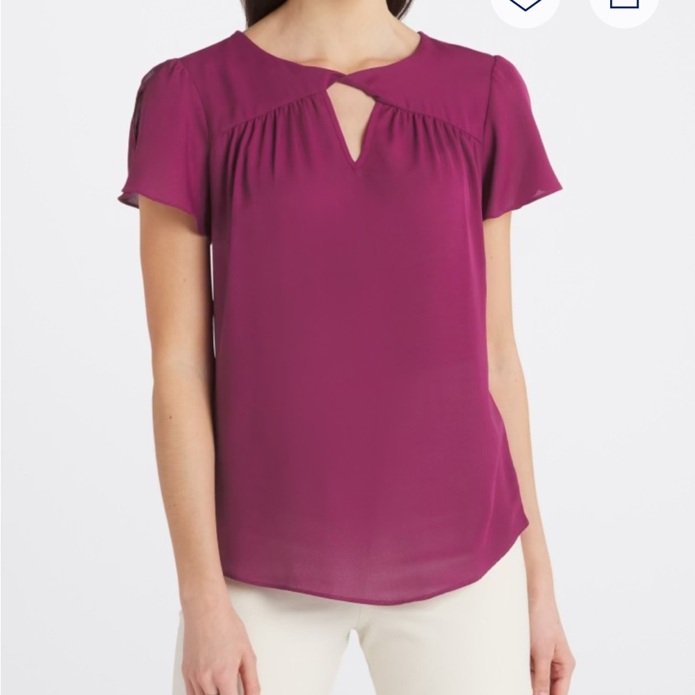 Elegant Fuchsia Keyhole Blouse